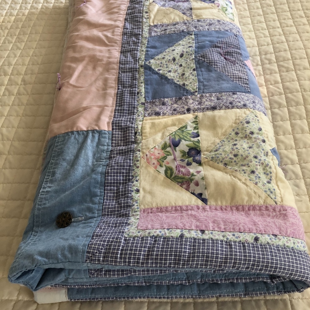 Upcycled Handmade by ME quilt - Picture 2 of 8
